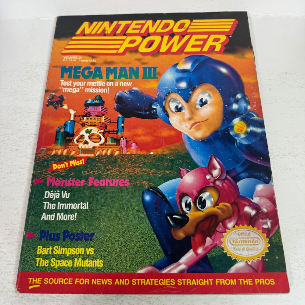 Nintendo Power Magazine Volume 20 OS Mega Man III NES Retro Gaming January 1991